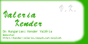 valeria kender business card