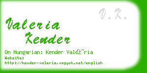 valeria kender business card